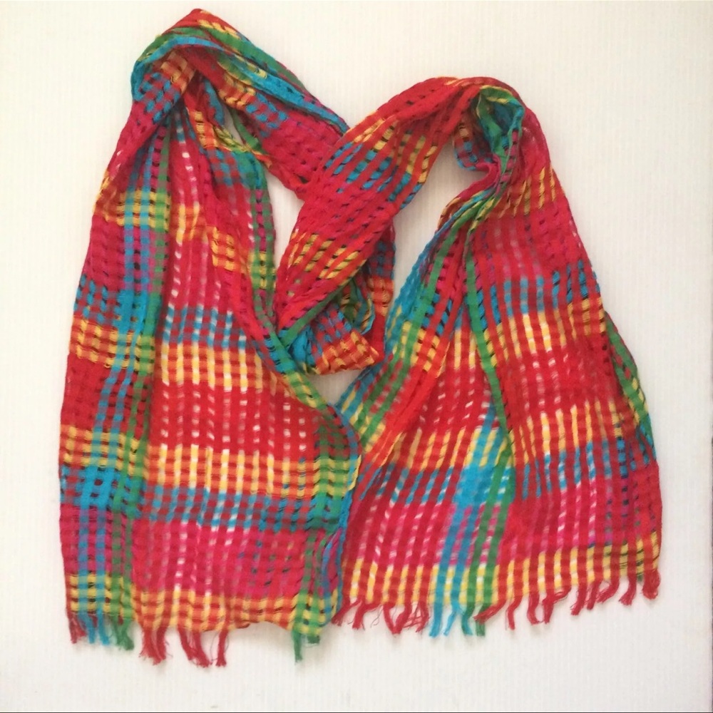 Sheer Rainbow Weave Soft Lightweight Headwrap Scarf Multicolour